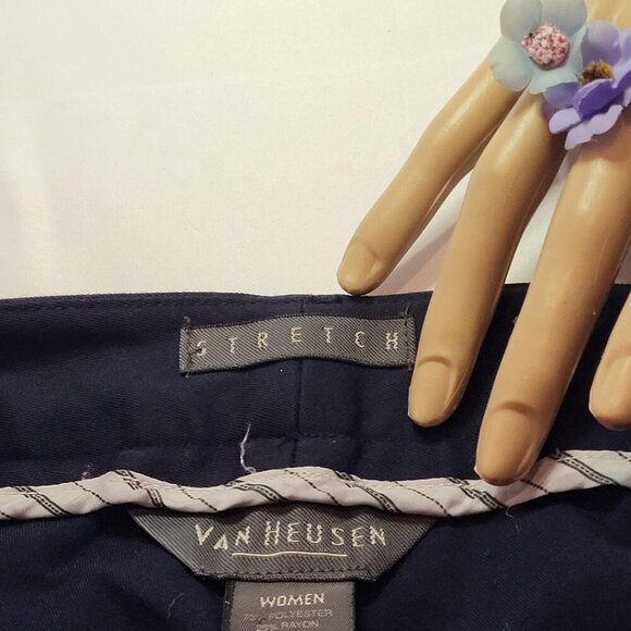 Van Heusen Stretch, Women's Blue Dress Pants, Size 12S - Picture 2 of 6